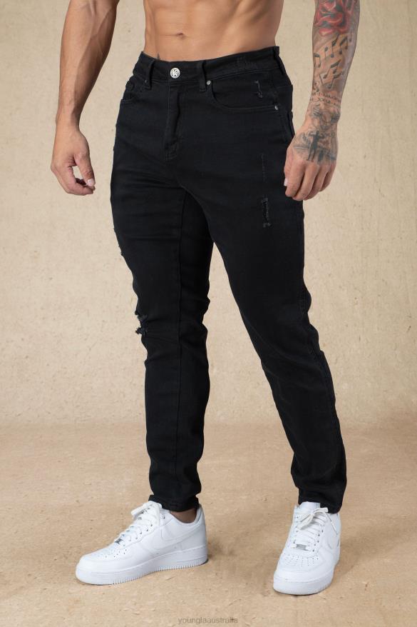 Clothing YoungLA 607 TAILORED SLIM FIT JEANS Black Wash Men 4F2FF746
