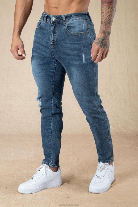 Clothing YoungLA 607 TAILORED SLIM FIT JEANS Blue Wash Men 4F2FF747