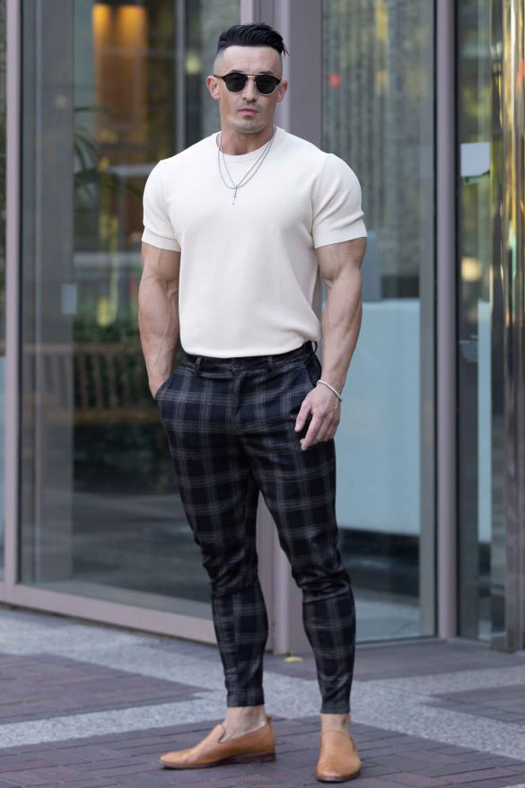 Clothing YoungLA 615 NEW DRESS PANTS Black/Brown Men 4F2FF749