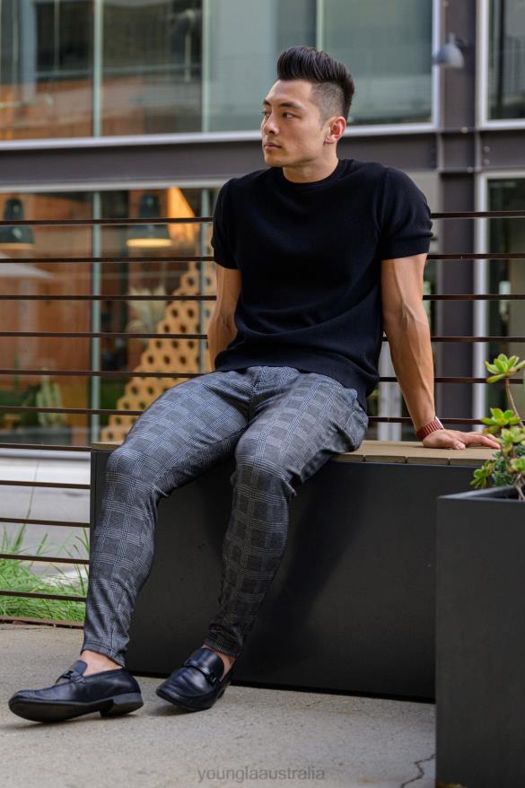 Clothing YoungLA 615 NEW DRESS PANTS Black/OffWhite Men 4F2FF751