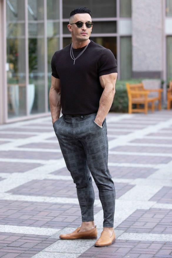 Clothing YoungLA 615 NEW DRESS PANTS Navy/Off-White Men 4F2FF753