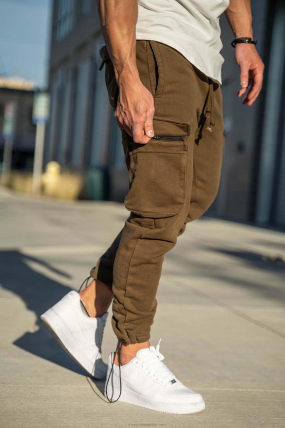 Clothing YoungLA 206 RAMBO COMBAT JOGGERS Brown Wash Men 4F2FF914