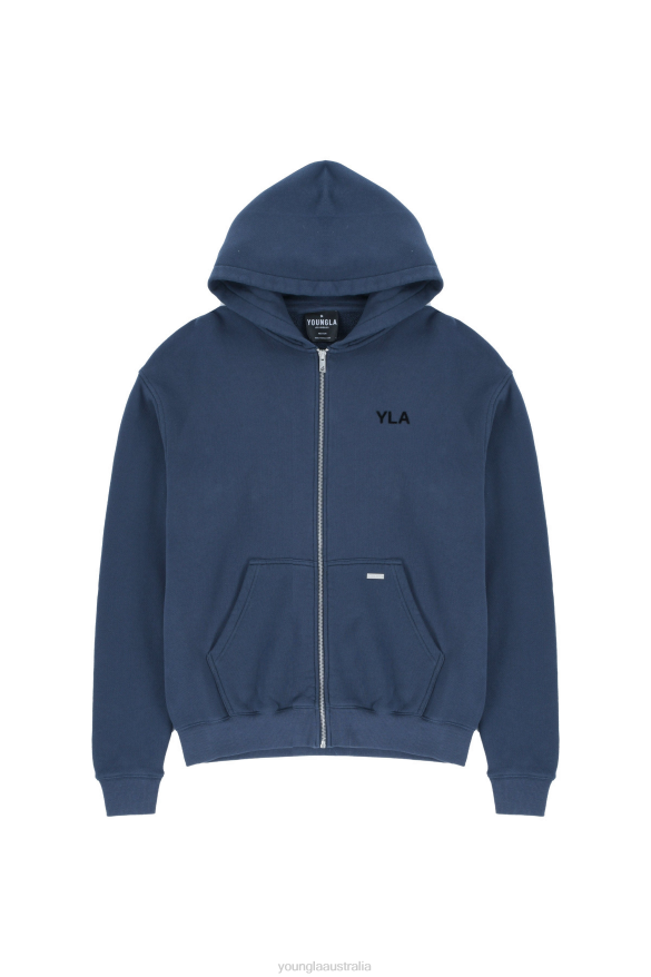 Clothing YoungLA 515 MONARCH ZIP-UP HOODIE Navy Wash Men 4F2FF792