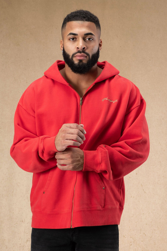 Clothing YoungLA 546 RIVET ZIPUP HOODIES Red Wash Men 4F2FF783