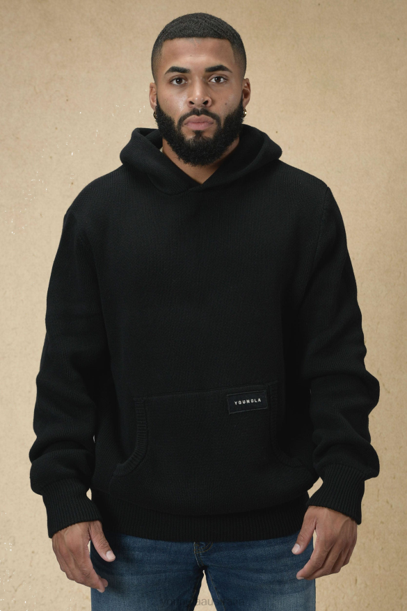 Clothing YoungLA 547 MOJAVE KNITTED HOODIES Black Men 4F2FF762