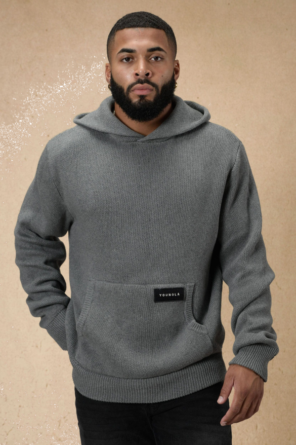 Clothing YoungLA 547 MOJAVE KNITTED HOODIES Heather Grey Men 4F2FF763