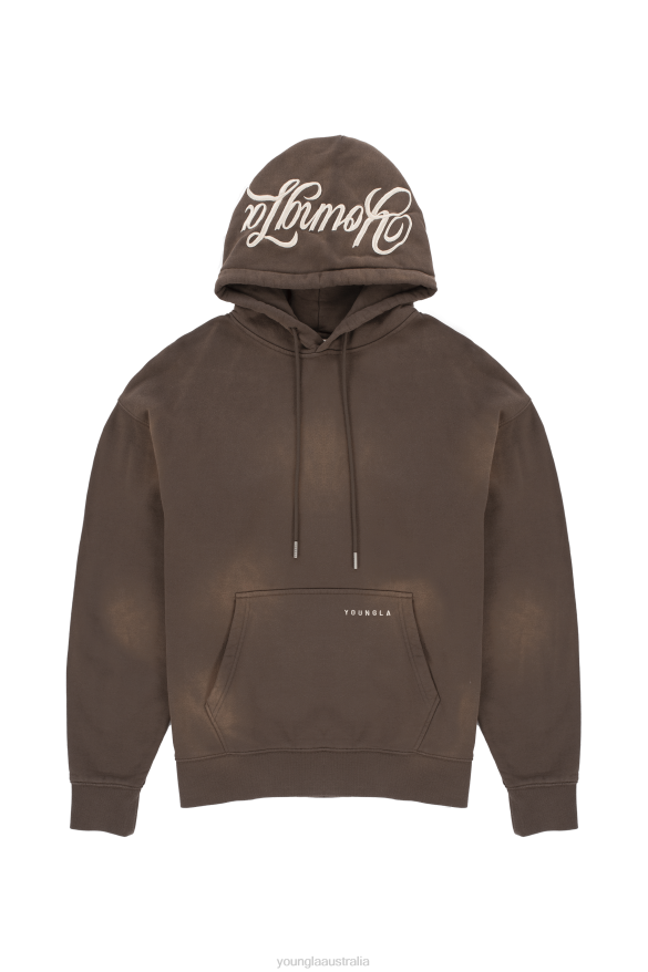 Clothing YoungLA 549 PHANTOM HOODIES Brown Wash Men 4F2FF767