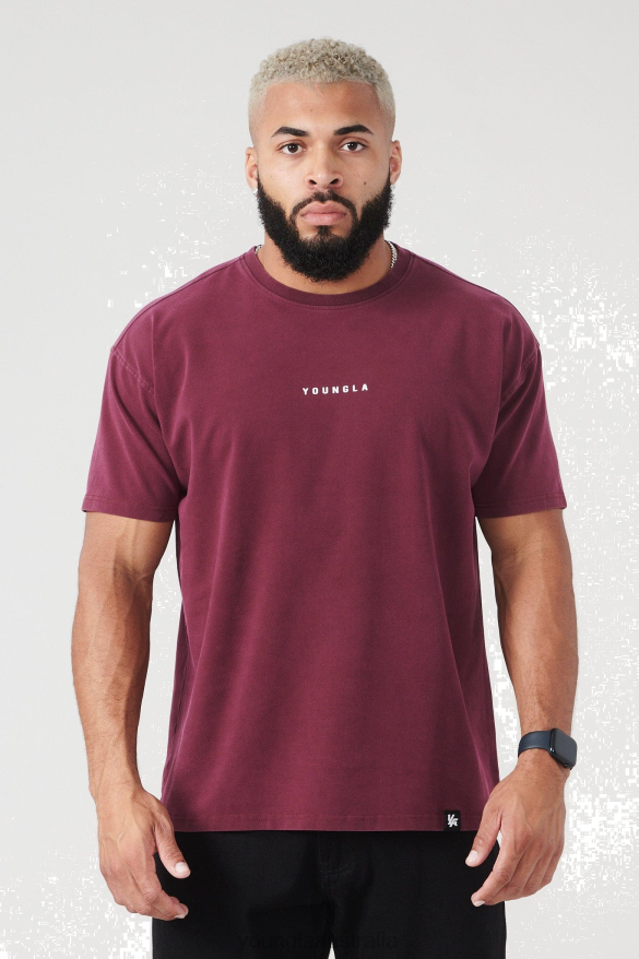 Clothing YoungLA 401 ESSENTIAL JACKED TEES SUMMER 23' Burgundy Wash Men 4F2FF201