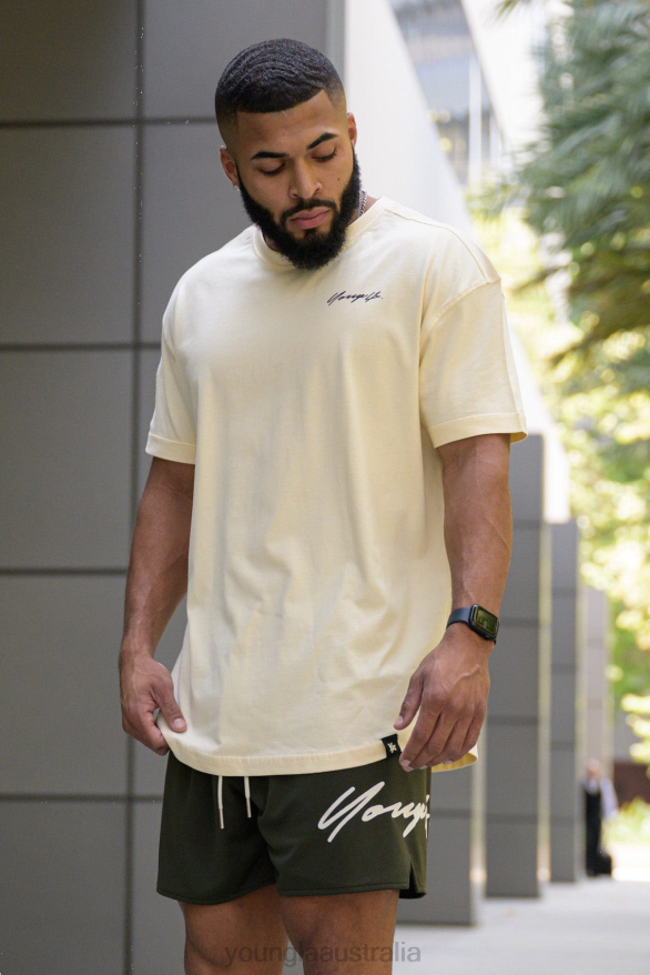 Clothing YoungLA 408 AUTOBIOGRAPHY TEES Cream Men 4F2FF211
