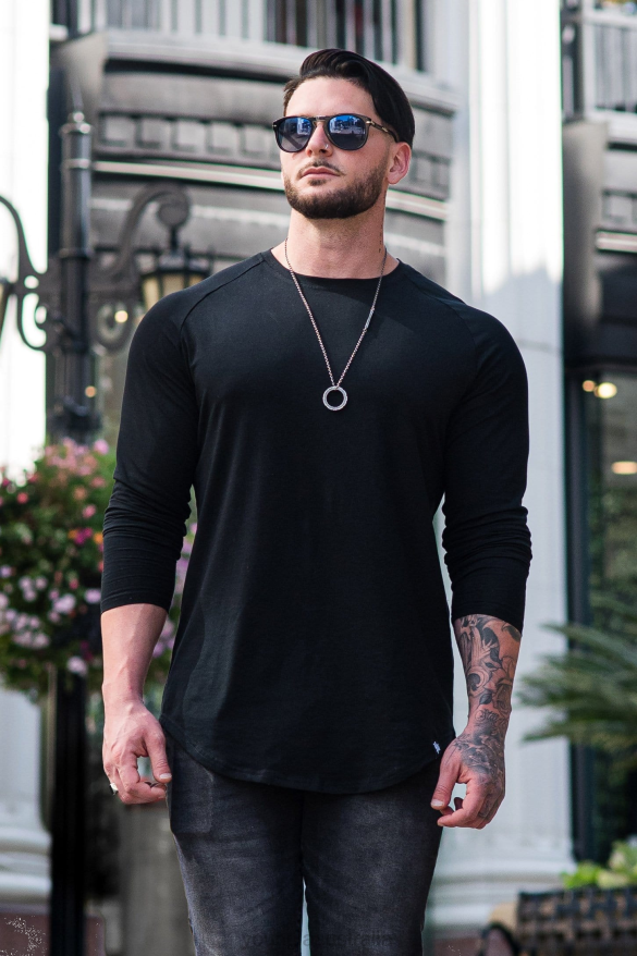 Clothing YoungLA 410 PERFECT RAGLAN LONG SLEEVE SHIRTS Black Men 4F2FF444