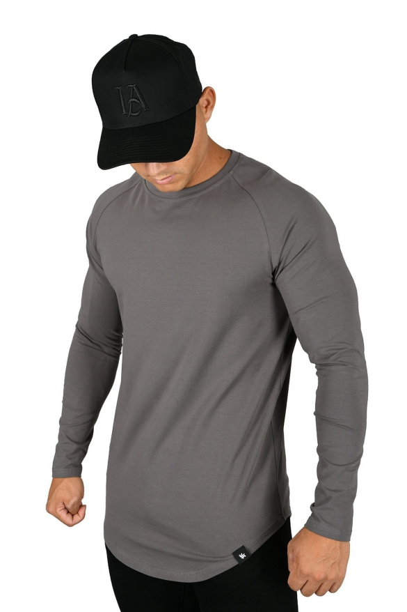 Clothing YoungLA 410 PERFECT RAGLAN LONG SLEEVE SHIRTS Charcoal Men 4F2FF445