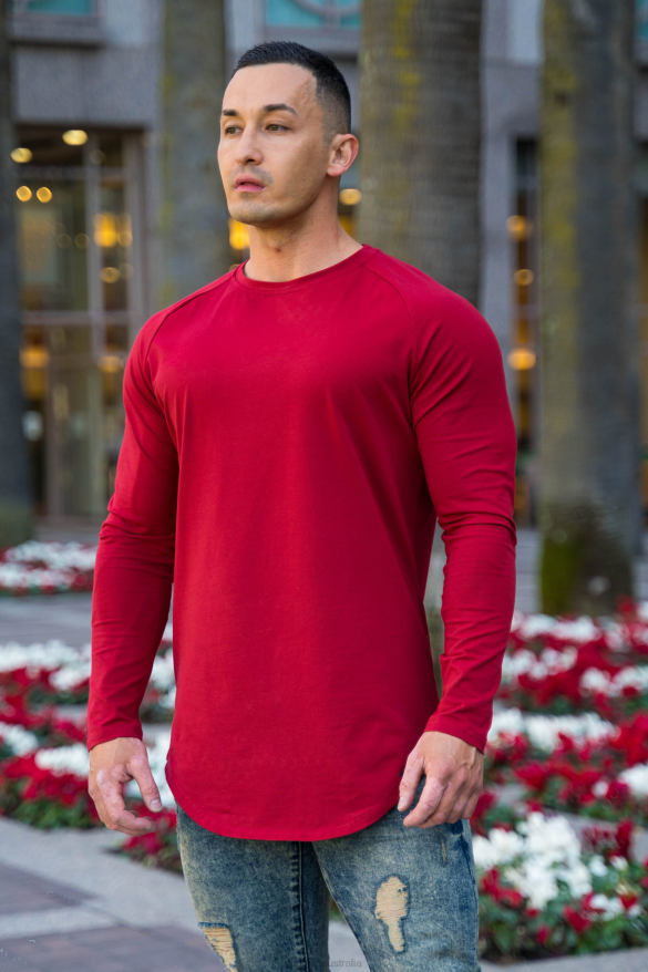 Clothing YoungLA 410 PERFECT RAGLAN LONG SLEEVE SHIRTS Dark Red Men 4F2FF455