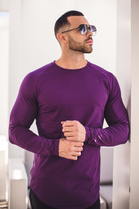 Clothing YoungLA 410 PERFECT RAGLAN LONG SLEEVE SHIRTS Purple Men 4F2FF451