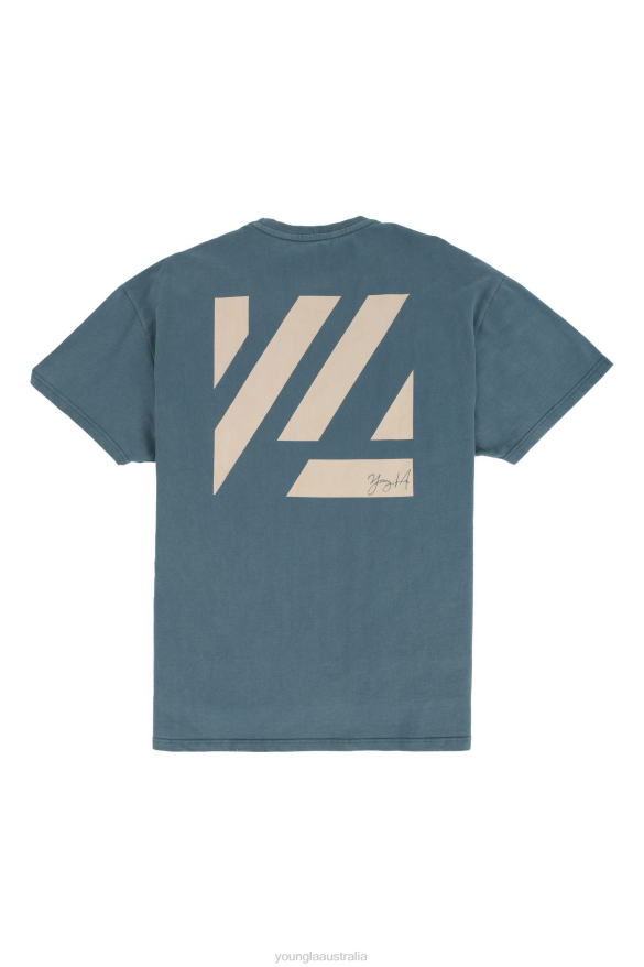 Clothing YoungLA 413 OVERSIZED BLOC SHIRTS Teal Washed Men 4F2FF264