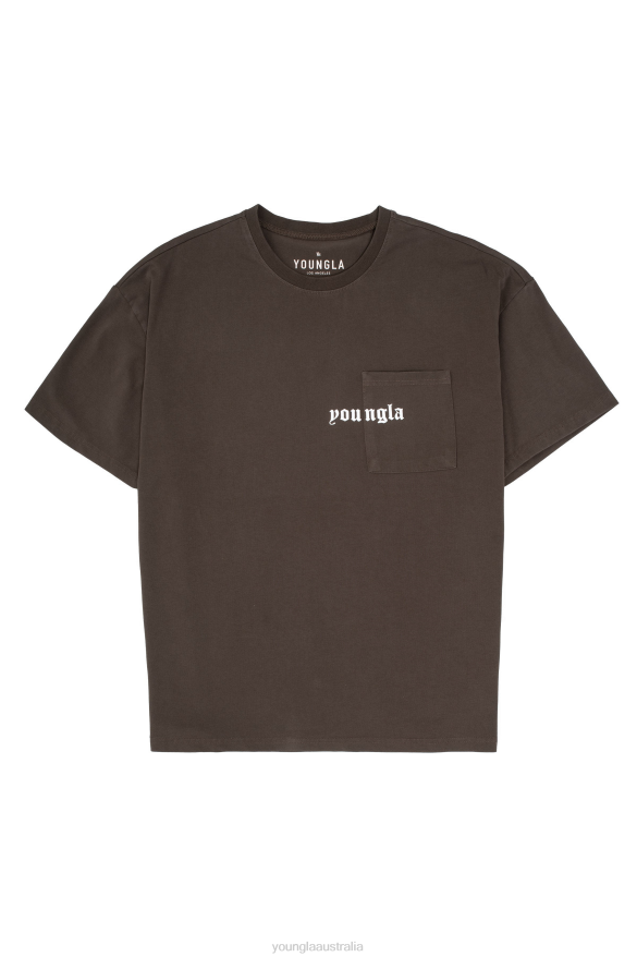 Clothing YoungLA 416 ETERNAL POCKET TEES Brown Wash Men 4F2FF183