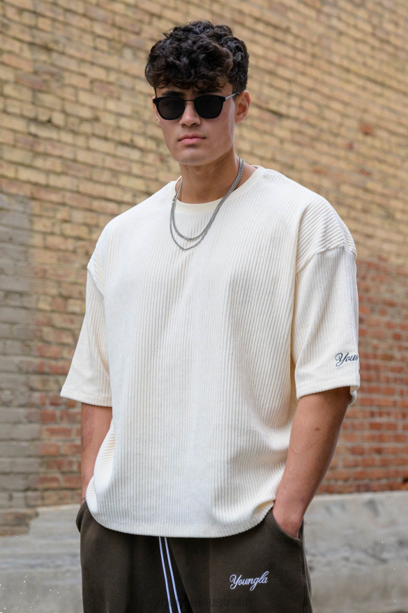 Clothing YoungLA 421 CORDUROY SUPERSIZED TEES Off-White Men 4F2FF170