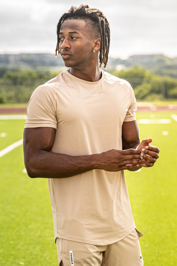 Clothing YoungLA 440 PERFORMANCE LINE SHORT SLEEVE SHIRTS Beige Men 4F2FF437