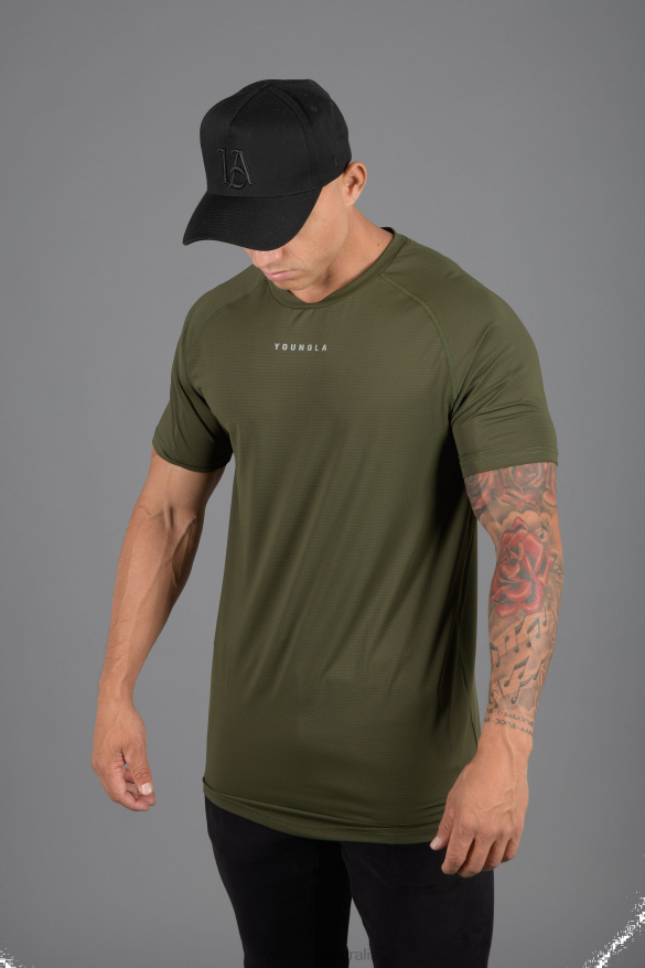 Clothing YoungLA 440 PERFORMANCE LINE SHORT SLEEVE SHIRTS Olive Men 4F2FF438