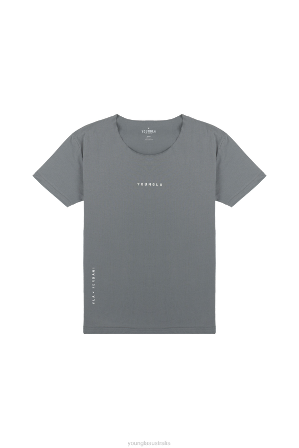 Clothing YoungLA 447 WIDE NECK RAW CUT TEE Grey Men 4F2FF231
