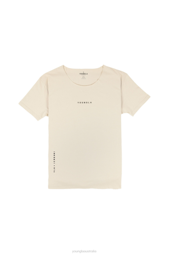 Clothing YoungLA 447 WIDE NECK RAW CUT TEE Tan Men 4F2FF232