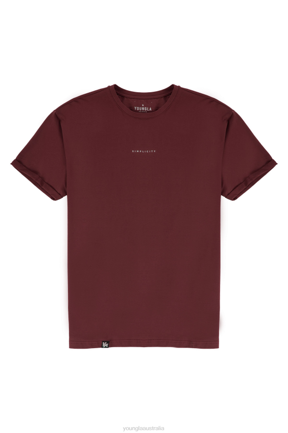 Clothing YoungLA 456 SIMPLICITY TEES Wine Men 4F2FF409