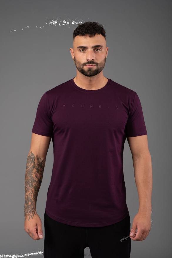 Clothing YoungLA 459 MONOCHROME FITTED TEES Plum Men 4F2FF304