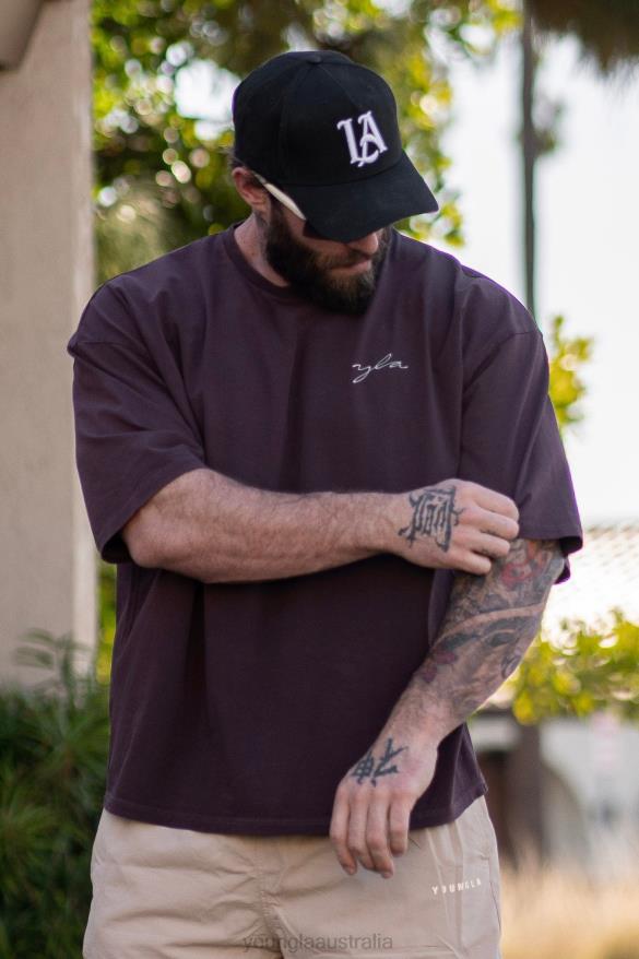 Clothing YoungLA 464 SKYLINE SUPER SIZED TEES Black Wash Men 4F2FF275