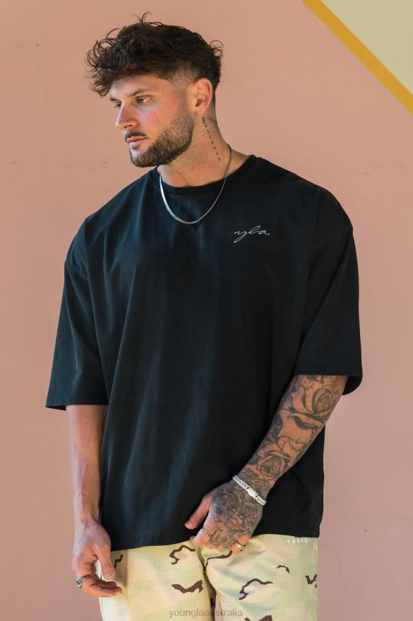 Clothing YoungLA 464 SKYLINE SUPER SIZED TEES Black Wash Men 4F2FF275