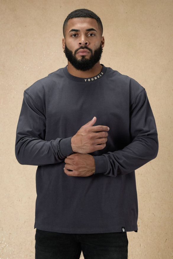 Clothing YoungLA 810 TRADEMARK LONGSLEEVES Coal Men 4F2FF428