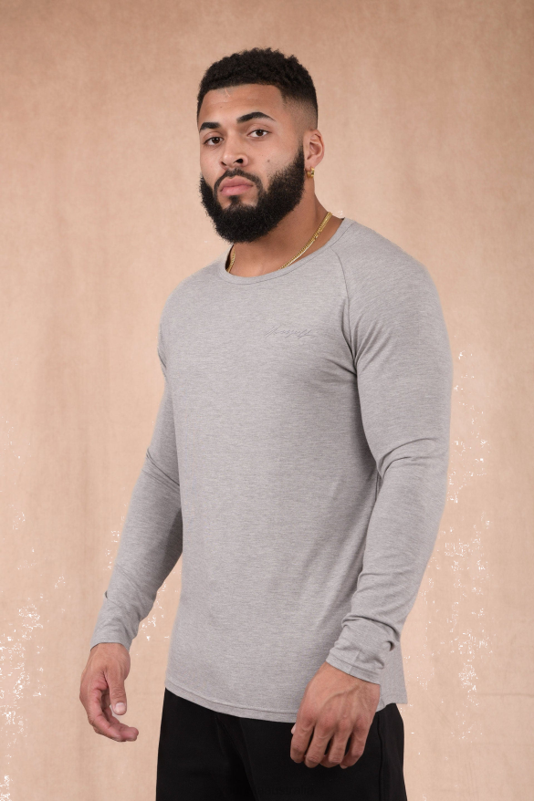 Clothing YoungLA 813 DELT LONGSLEEVES Heather Grey Men 4F2FF368