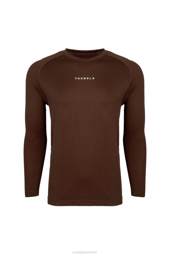 Clothing YoungLA 823 NEW GEN COMPRESSION LONGSLEEVES Chocolate Plum Men 4F2FF360