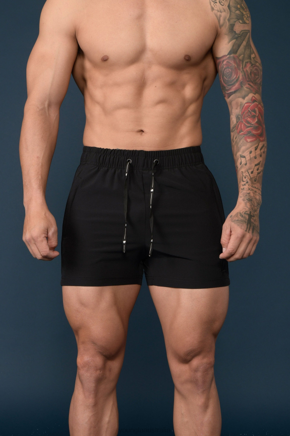 Clothing YoungLA 101 BODYBUILDING SHORT SHORTS All Black Men 4F2FF685