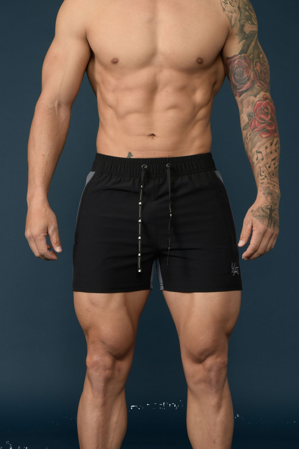Clothing YoungLA 101 BODYBUILDING SHORT SHORTS Black/Gray Men 4F2FF692