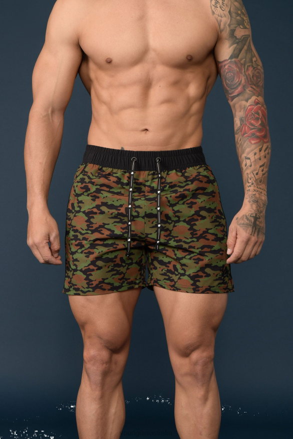 Clothing YoungLA 101 BODYBUILDING SHORT SHORTS Camo Green Men 4F2FF694