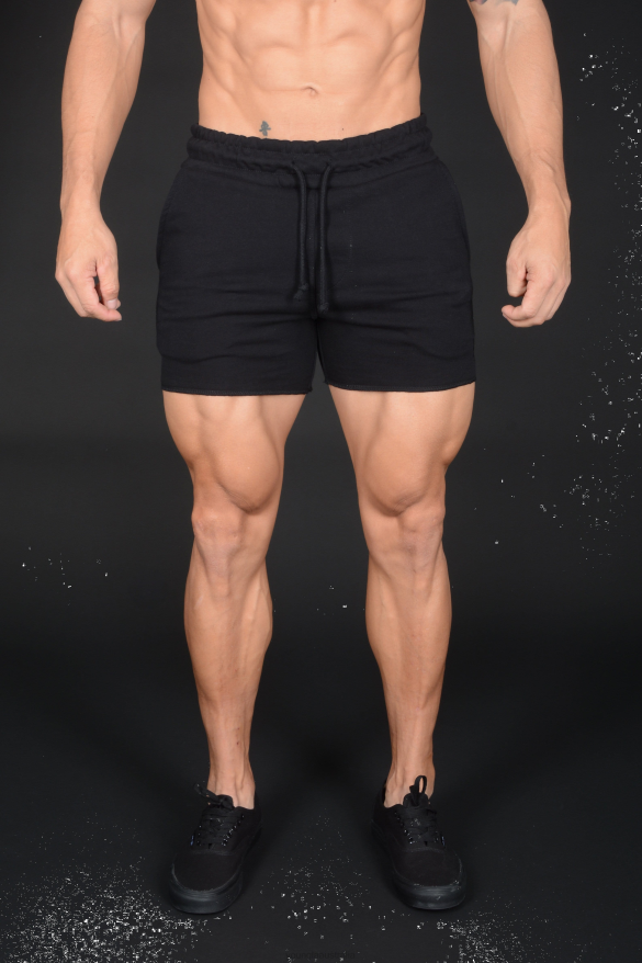 Clothing YoungLA 102 BODYBUILDING FRENCH TERRY SHORTS All Black Men 4F2FF646