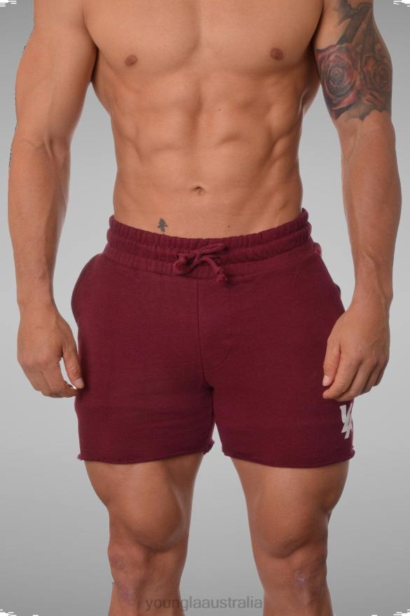 Clothing YoungLA 102 BODYBUILDING FRENCH TERRY SHORTS Burgundy Men 4F2FF645