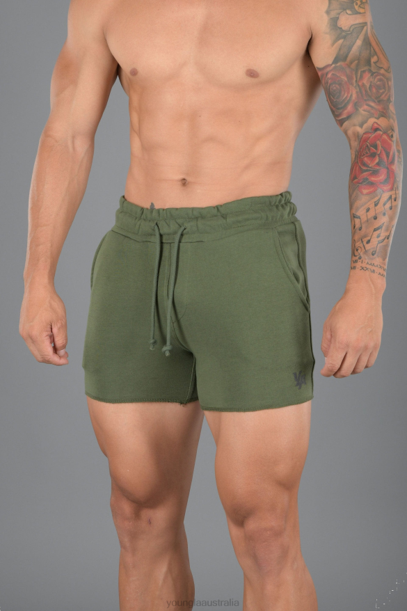 Clothing YoungLA 102 BODYBUILDING FRENCH TERRY SHORTS Green Men 4F2FF661