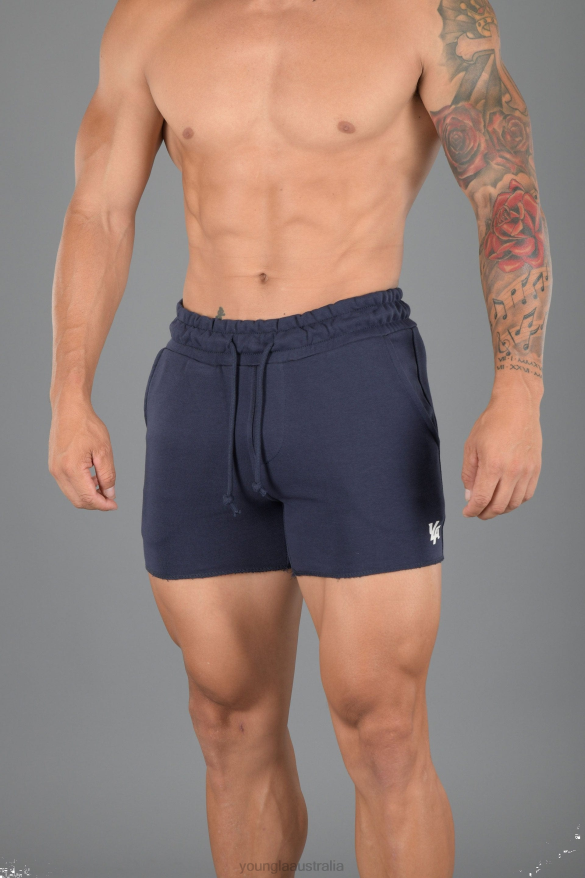 Clothing YoungLA 102 BODYBUILDING FRENCH TERRY SHORTS Navy Men 4F2FF662