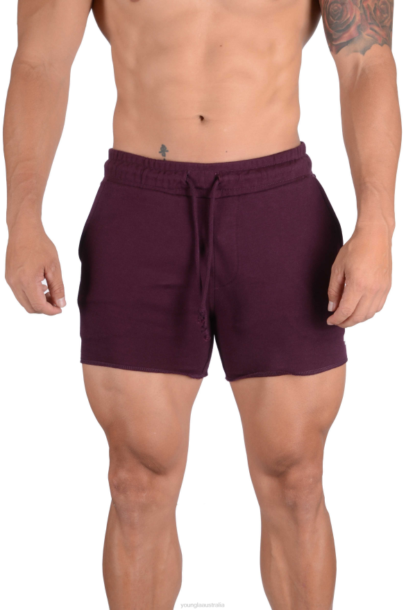 Clothing YoungLA 102 BODYBUILDING FRENCH TERRY SHORTS Purple Men 4F2FF653