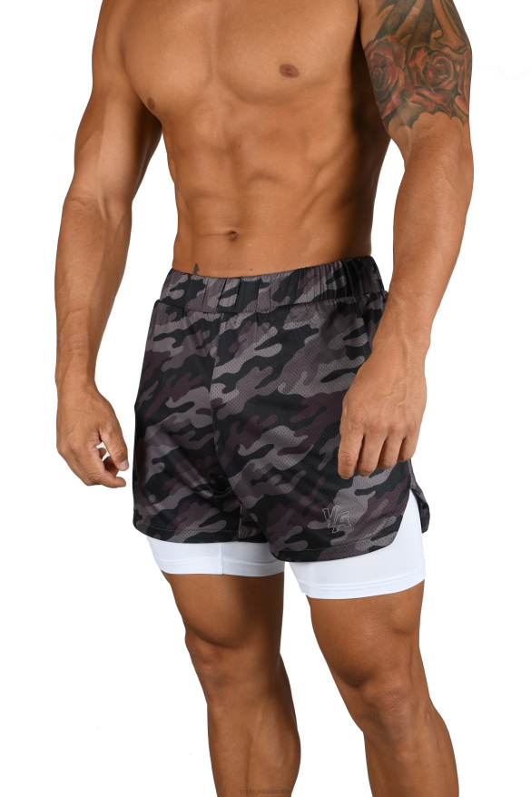 Clothing YoungLA 105 COMPRESSION SHORTS 2.0 Black Camo/White Men 4F2FF563