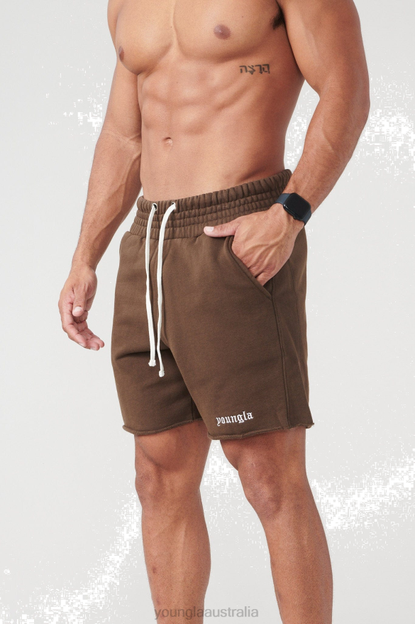 Clothing YoungLA 110 SAN DIEGO TERRY SHORTS Brown Wash Men 4F2FF538