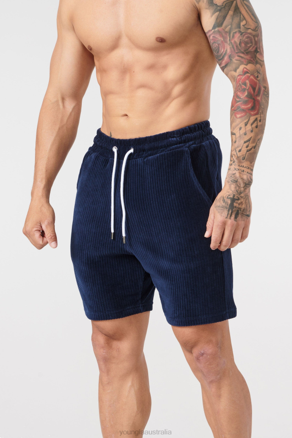 Clothing YoungLA 119 CORD COLLECTION - SHORTS Navy Men 4F2FF590
