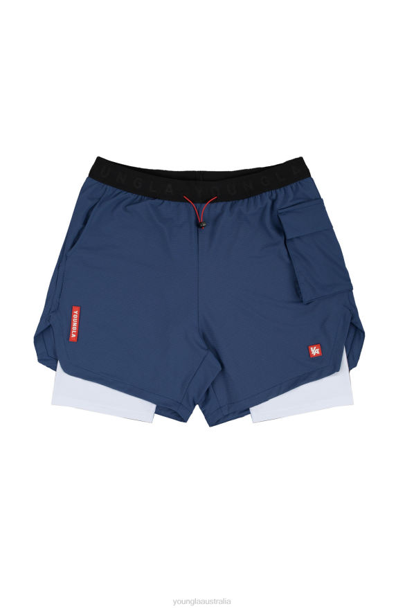 Clothing YoungLA 121 PERFORMANCE LINE COMPRESSION SHORTS Navy Men 4F2FF637