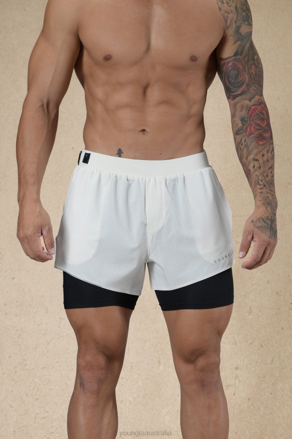 Clothing YoungLA 124 - 6AM COMPRESSION SHORTS Off-White Men 4F2FF578