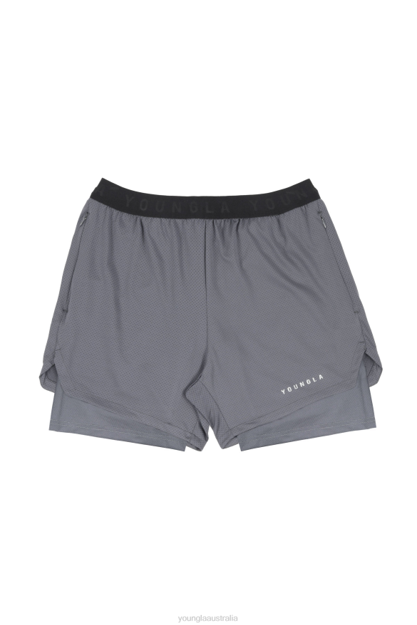 Clothing YoungLA 129 TRILOGY COMPRESSION SHORTS Dark Grey Men 4F2FF535