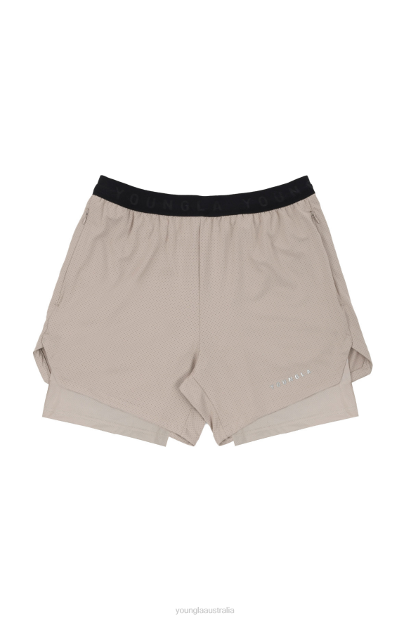 Clothing YoungLA 129 TRILOGY COMPRESSION SHORTS Tan Men 4F2FF536