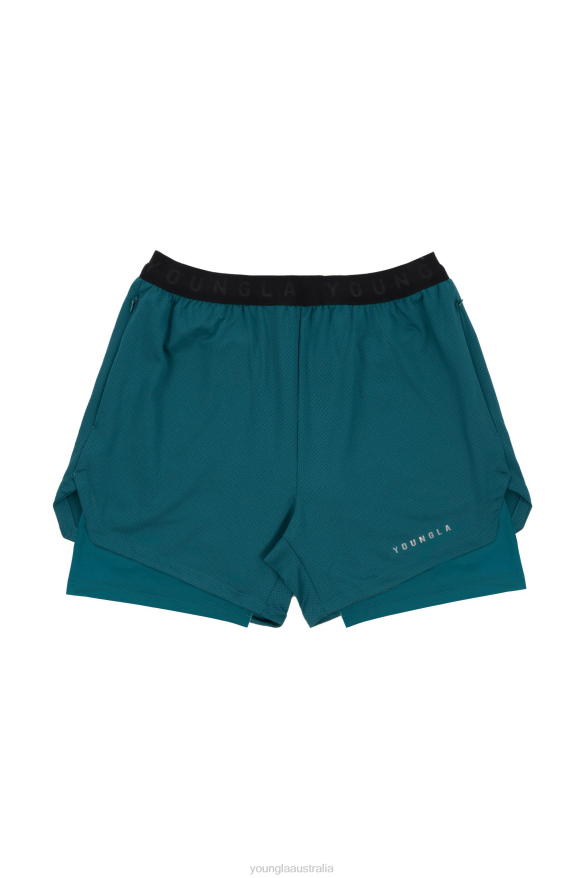 Clothing YoungLA 129 TRILOGY COMPRESSION SHORTS Teal Men 4F2FF531