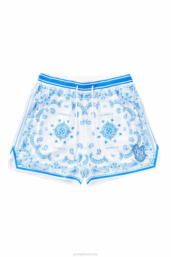Clothing YoungLA 132 INFAMOUS BANDANA SHORTS Blue Men 4F2FF484
