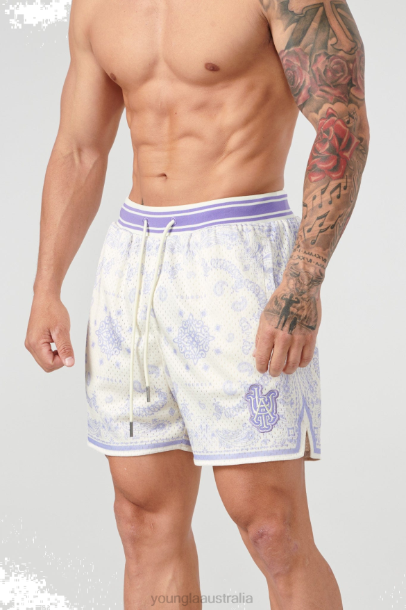 Clothing YoungLA 132 INFAMOUS BANDANA SHORTS Soft Purple Men 4F2FF490