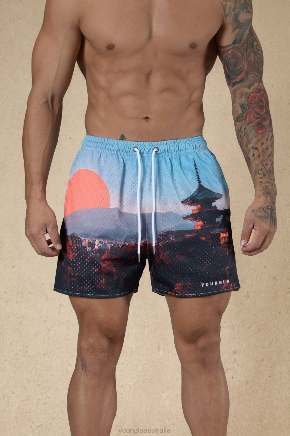 Clothing YoungLA 135 HOUSE PARTY SHORTS Japanese Sunrise Men 4F2FF510
